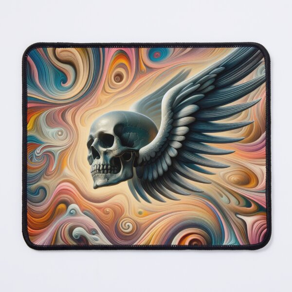 Item preview, Skull with wings in color waves designed and sold by hhh-art.