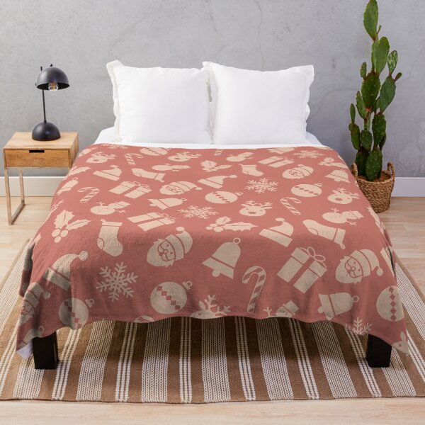 Item preview, Light Pink Christmas Graphics On Pink Pattern designed and sold by PatternsPalette.