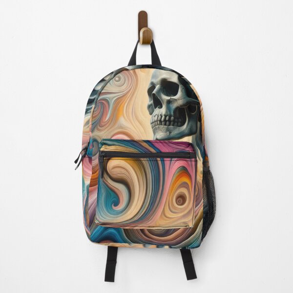 Item preview, Skull with wings in color waves designed and sold by hhh-art.