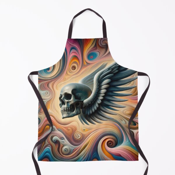 Item preview, Skull with wings in color waves designed and sold by hhh-art.