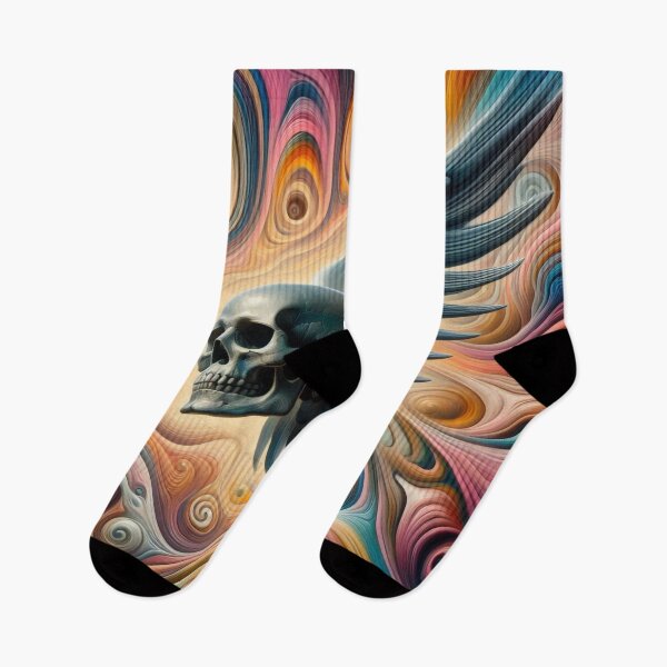 Item preview, Skull with wings in color waves designed and sold by hhh-art.