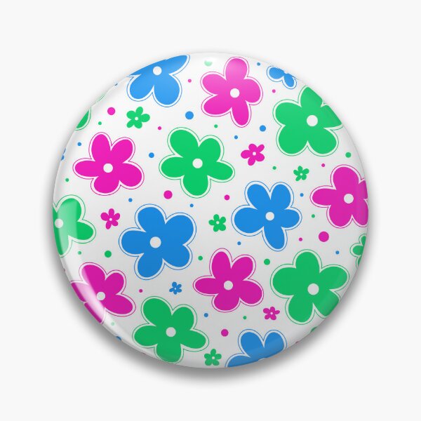 Item preview, Polysexual Pride Flag Flowers Doodle Pink Blue designed and sold by JoyfulJen.