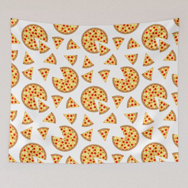Item preview, Cool fun pepperoni pizza and slices pattern on white designed and sold by PLdesign.