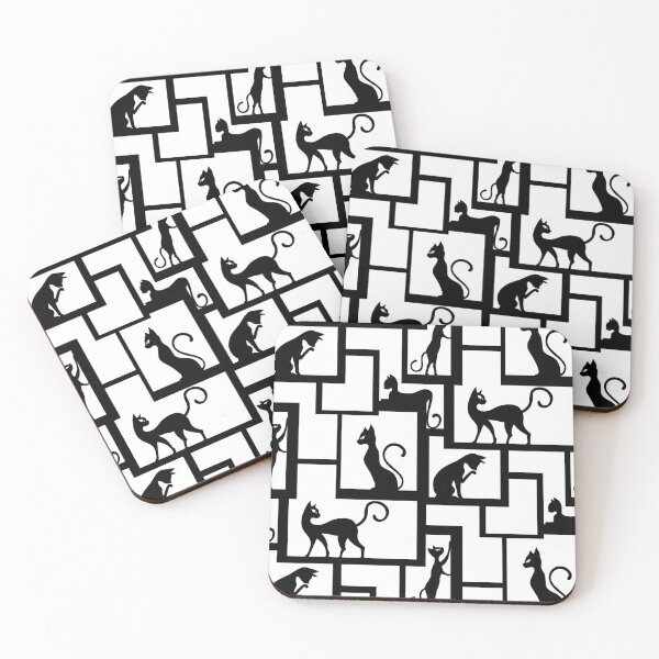 Item preview, Wall of Cats Black and White designed and sold by MauEnchantments.