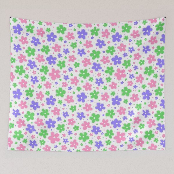 Item preview, Trigender Pride Flag Flowers Doodle Green designed and sold by JoyfulJen.