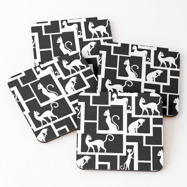 Item preview, Wall of Cats White and Black designed and sold by MauEnchantments.
