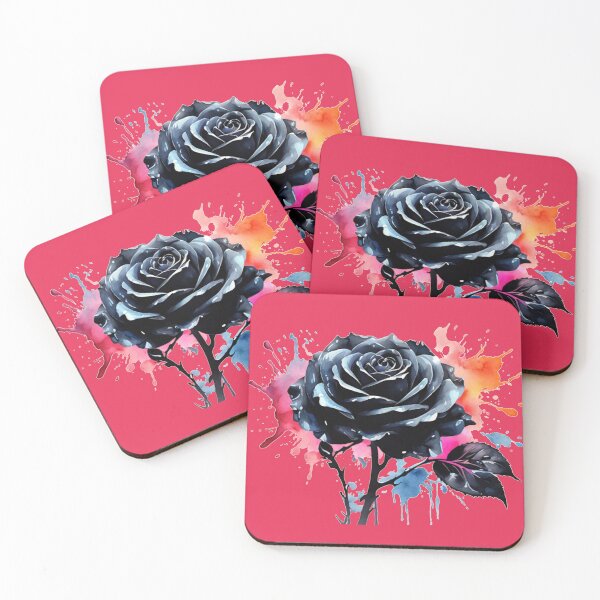 Item preview, A black rose as a watercolor designed and sold by Rose Design & Photos.
