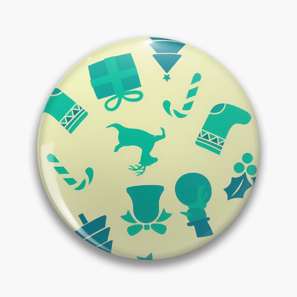 Item preview, Green And Teal Christmas Graphics On Yellow Pattern designed and sold by PatternsPalette.