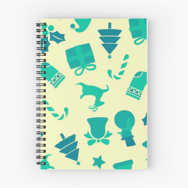 Item preview, Green And Teal Christmas Graphics On Yellow Pattern designed and sold by PatternsPalette.