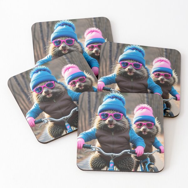 Item preview, porcupines having a bike ride designed and sold by AnimalFunShots.