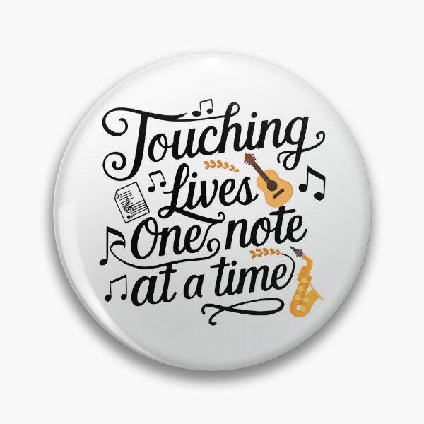 Item preview, Touching Lives One Note At A Time! Elementary Music Teacher Black And White designed and sold by PMCreative.