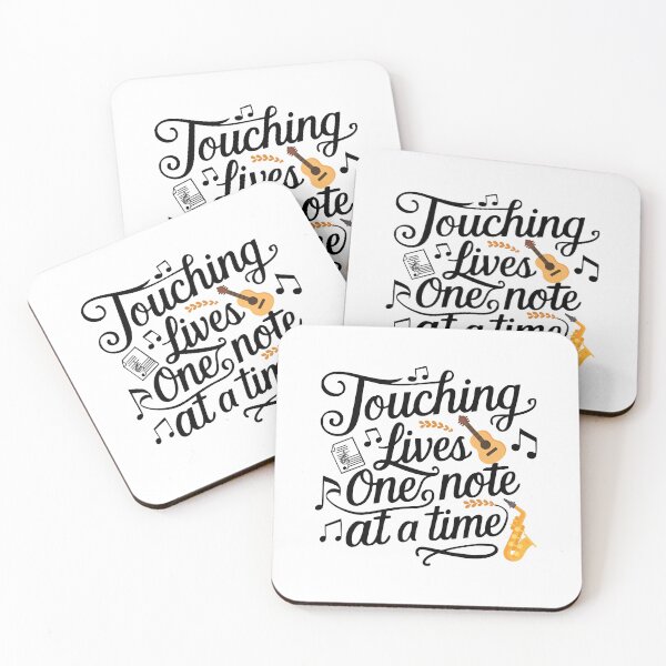 Item preview, Touching Lives One Note At A Time! Elementary Music Teacher Black And White designed and sold by PMCreative.