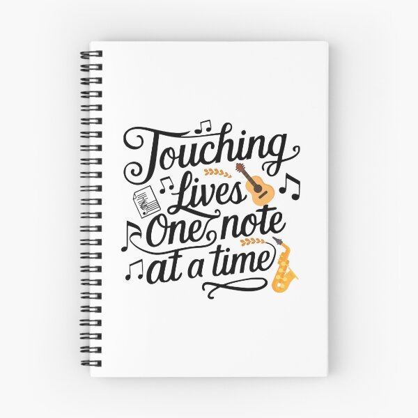 Item preview, Touching Lives One Note At A Time! Elementary Music Teacher Black And White designed and sold by PMCreative.
