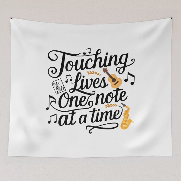 Item preview, Touching Lives One Note At A Time! Elementary Music Teacher Black And White designed and sold by PMCreative.