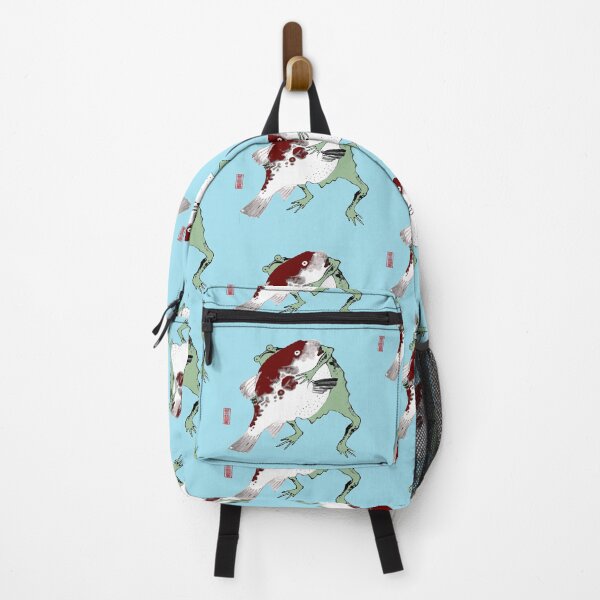 Item preview, Determined Hungry Japanese Frog Toad with Fish 19th Century designed and sold by Pixelchicken.
