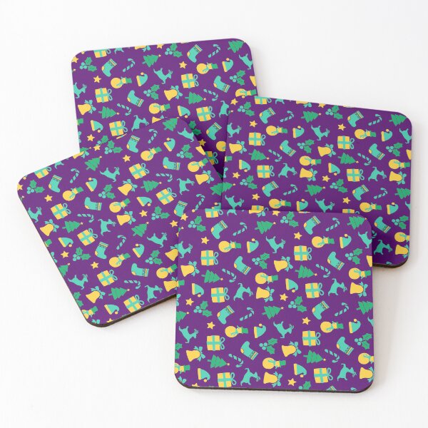 Item preview, Multicoloured Christmas Graphics On Purple Pattern designed and sold by PatternsPalette.
