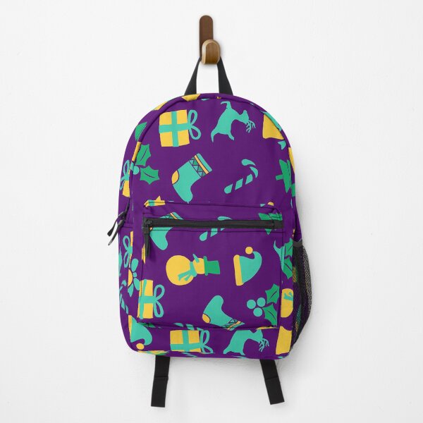 Item preview, Multicoloured Christmas Graphics On Purple Pattern designed and sold by PatternsPalette.