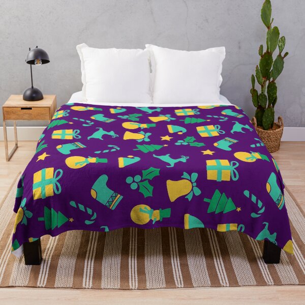 Item preview, Multicoloured Christmas Graphics On Purple Pattern designed and sold by PatternsPalette.