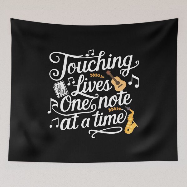 Item preview, Touching Lives One Note At A Time! Elementary Music Teacher White And Black designed and sold by PMCreative.