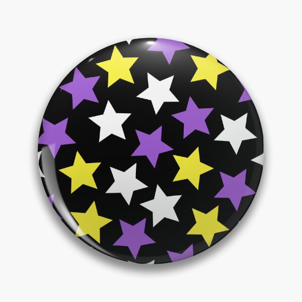 Item preview, Nonbinary Pride Flag Stars Yellow Purple Black designed and sold by JoyfulJen.
