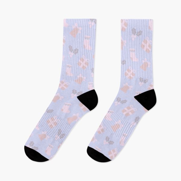 Item preview, Indigo, White Pink Christmas Graphics On Lilac Pattern designed and sold by PatternsPalette.