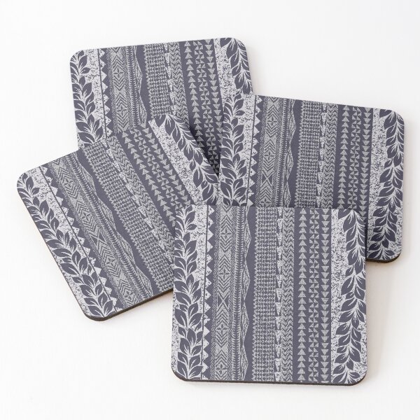 Item preview, Lava Grey Botanical Hawaiian Tattoo Tapa designed and sold by J Marielle Designs.