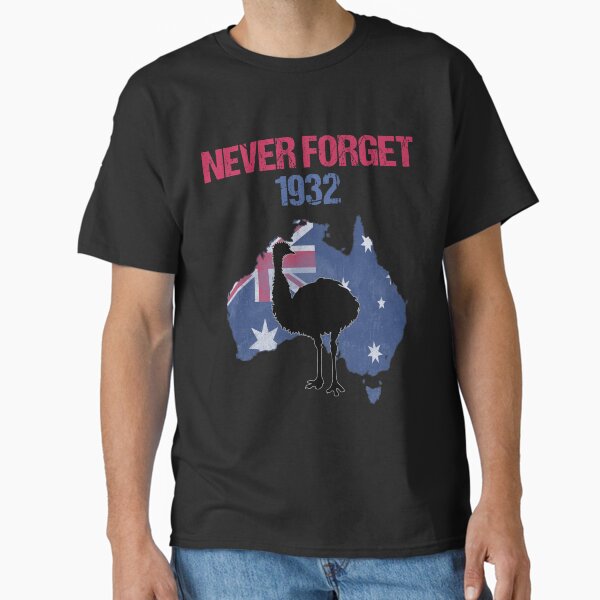 Aperçu de l'œuvre Emu War 1932 n'oublie jamais une histoire australienne amusante créée et vendue par Agema Apparel.
