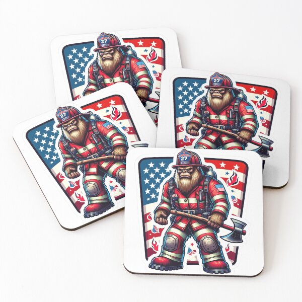 Item preview, Patriotic Bigfoot Firefighter designed and sold by BrinaandPops.