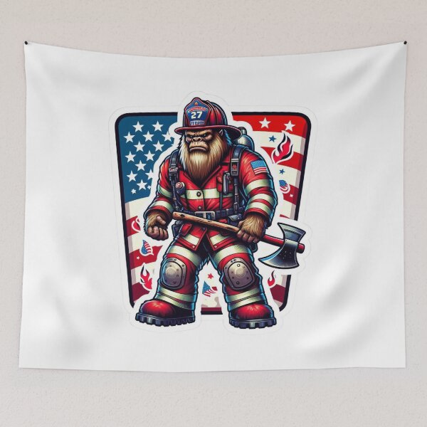 Item preview, Patriotic Bigfoot Firefighter designed and sold by BrinaandPops.