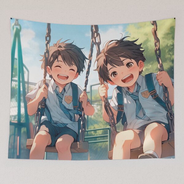 Item preview, Children swinging, anime illustration designed and sold by Mauswohn.