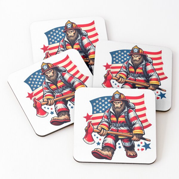 Item preview, Patriotic Bigfoot Firefighter designed and sold by BrinaandPops.