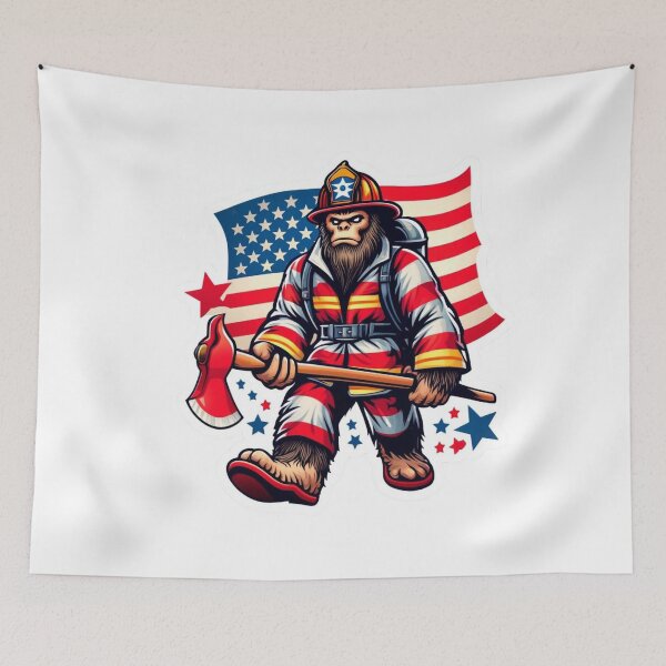 Item preview, Patriotic Bigfoot Firefighter designed and sold by BrinaandPops.