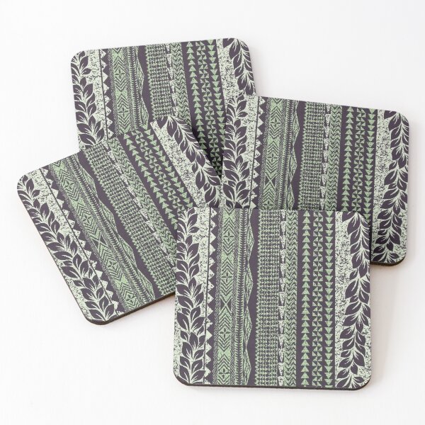 Item preview, Seafoam Green Botanical Hawaiian Tapa designed and sold by J Marielle Designs.