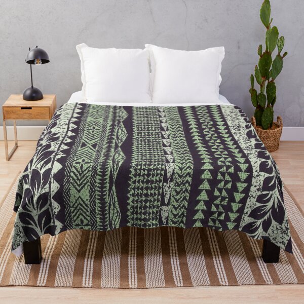 Item preview, Seafoam Green Botanical Hawaiian Tapa designed and sold by J Marielle Designs.