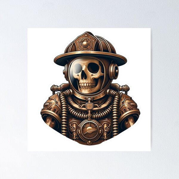 Artikelvorschau, Skelett Steampunk Feuerwehrausrüstung entworfen und verkauft von BrinaandPops.