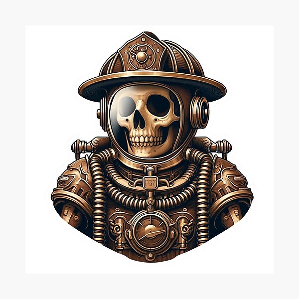 Artikelvorschau, Skelett Steampunk Feuerwehrausrüstung entworfen und verkauft von BrinaandPops.
