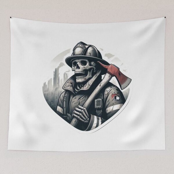 Item preview, Skeleton Firefighter in a Dystopian Post Apocalyptic World designed and sold by BrinaandPops.