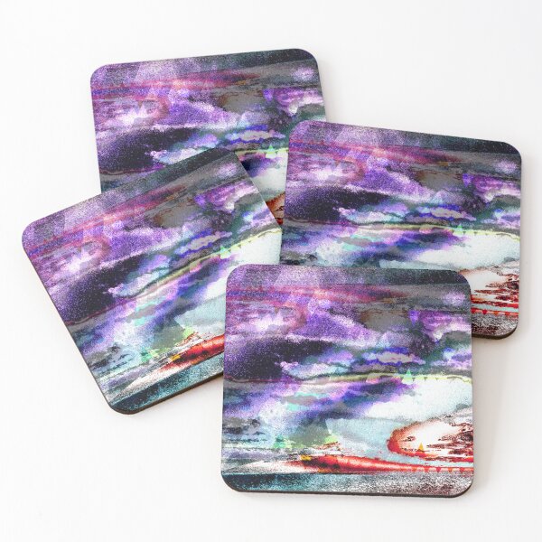 Item preview, Cosmic Abstract Landscape - Dark Purple Surreal Night in the Wilderness designed and sold by MusicArtAndGrind.