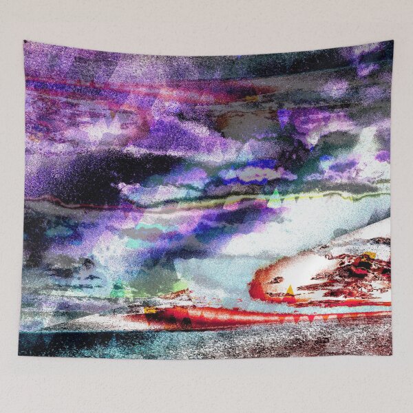 Item preview, Cosmic Abstract Landscape - Dark Purple Surreal Night in the Wilderness designed and sold by MusicArtAndGrind.