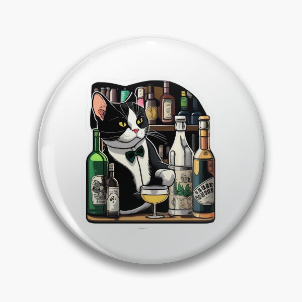Item preview, Fancy Cat  Bartender in tuxedo mixing drinks designed and sold by BrinaandPops.