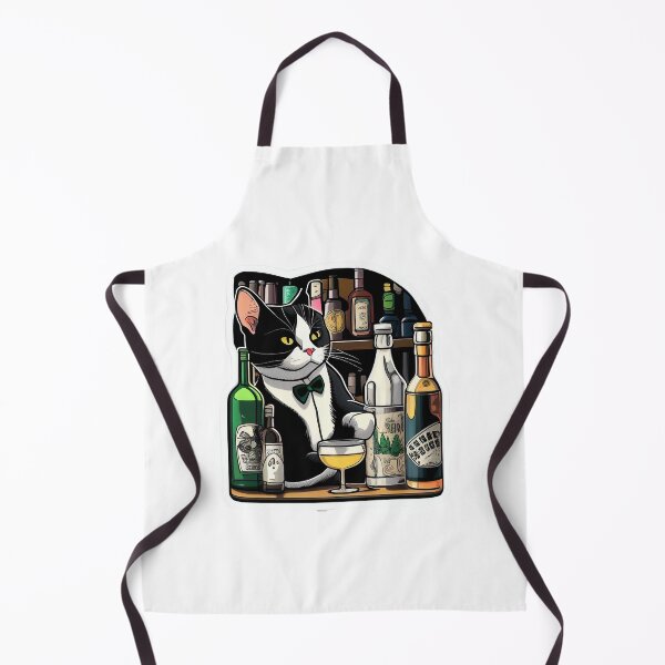 Item preview, Fancy Cat Bartender in tuxedo mixing drinks designed and sold by BrinaandPops.