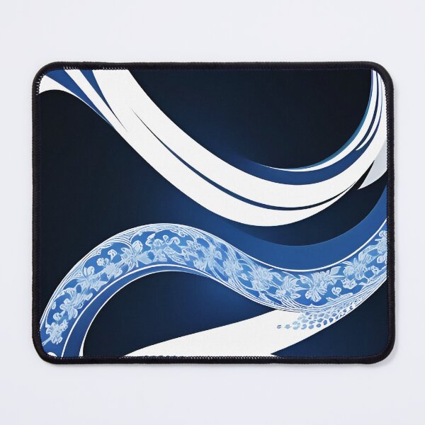 Item preview, white blue porcelain wave designed and sold by aliraweb.