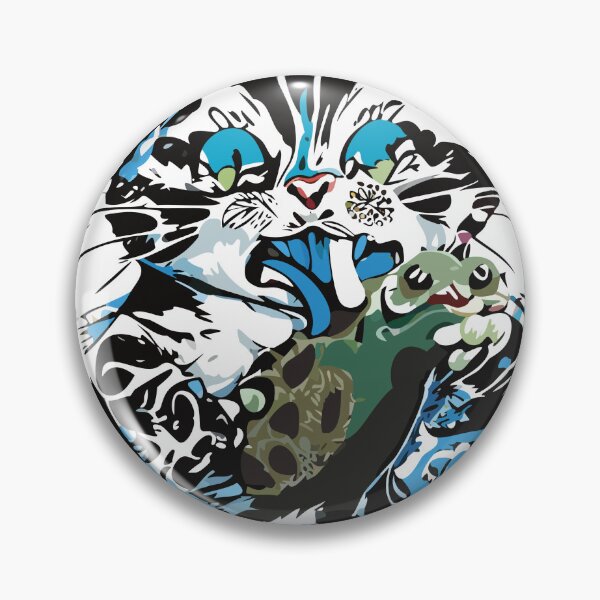 Item preview, cat eats frog designed and sold by Knautschibert.