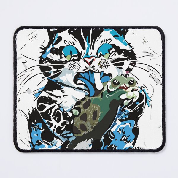Item preview, cat eats frog designed and sold by Knautschibert.