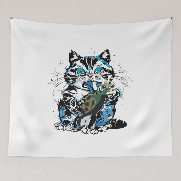 Item preview, cat eats frog designed and sold by Knautschibert.