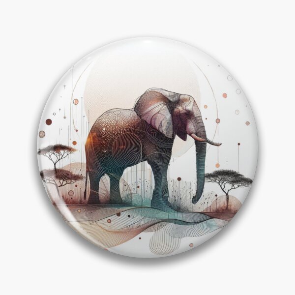Item preview, Geometric Elephant Artwork - Modern Wildlife Digital Print designed and sold by MiszungART.