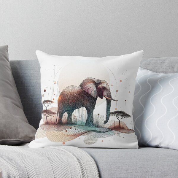 Item preview, Geometric Elephant Artwork - Modern Wildlife Digital Print designed and sold by MiszungART.