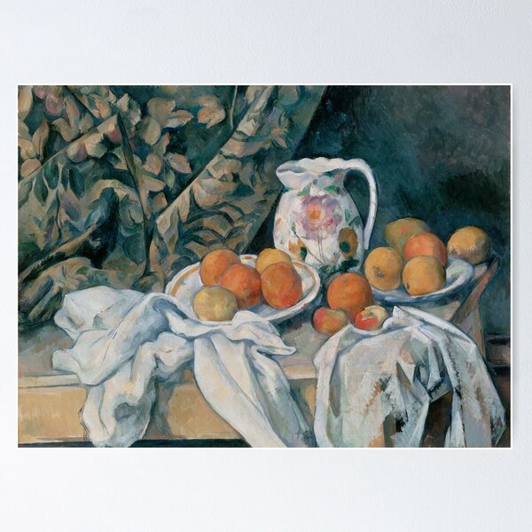 Artikel-Vorschau von HD-Stillleben mit einem Vorhang, von Paul Cezanne (1895) HIGH DEFINITION, designt und verkauft von MINDTHECHERRY.