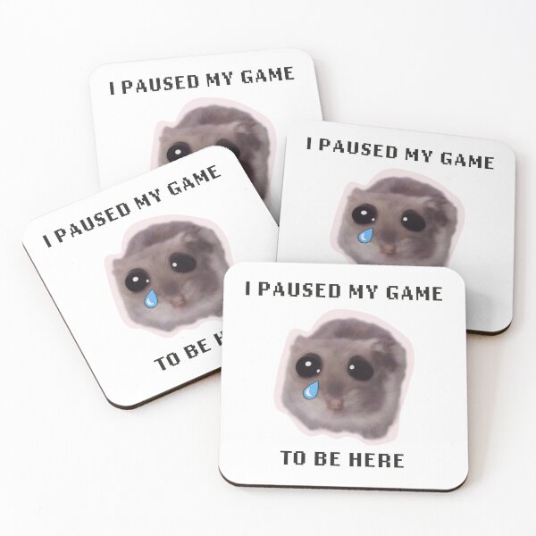 Item preview, I paused my game  to be here  - Sad hamster with big eyes designed and sold by GosiaArtGarden.