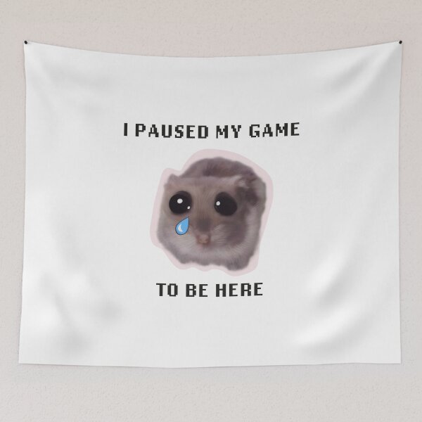 Item preview, I paused my game  to be here  - Sad hamster with big eyes designed and sold by GosiaArtGarden.